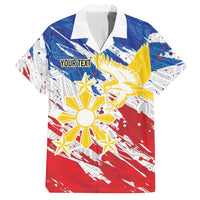 Personalized Filipino Sun and Stars Hawaiian Shirt Grunge Vibes LT7 White - Polynesian Pride