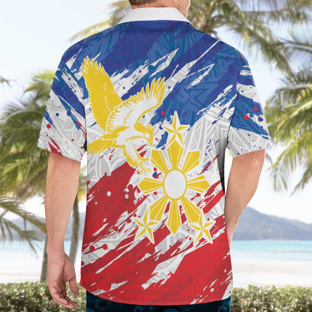 Personalized Filipino Sun and Stars Hawaiian Shirt Grunge Vibes LT7 - Polynesian Pride
