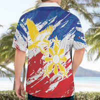 Personalized Filipino Sun and Stars Hawaiian Shirt Grunge Vibes LT7 - Polynesian Pride