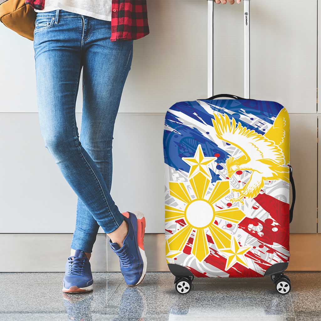 Filipino Sun and Stars Luggage Cover Grunge Vibes LT7 - Polynesian Pride