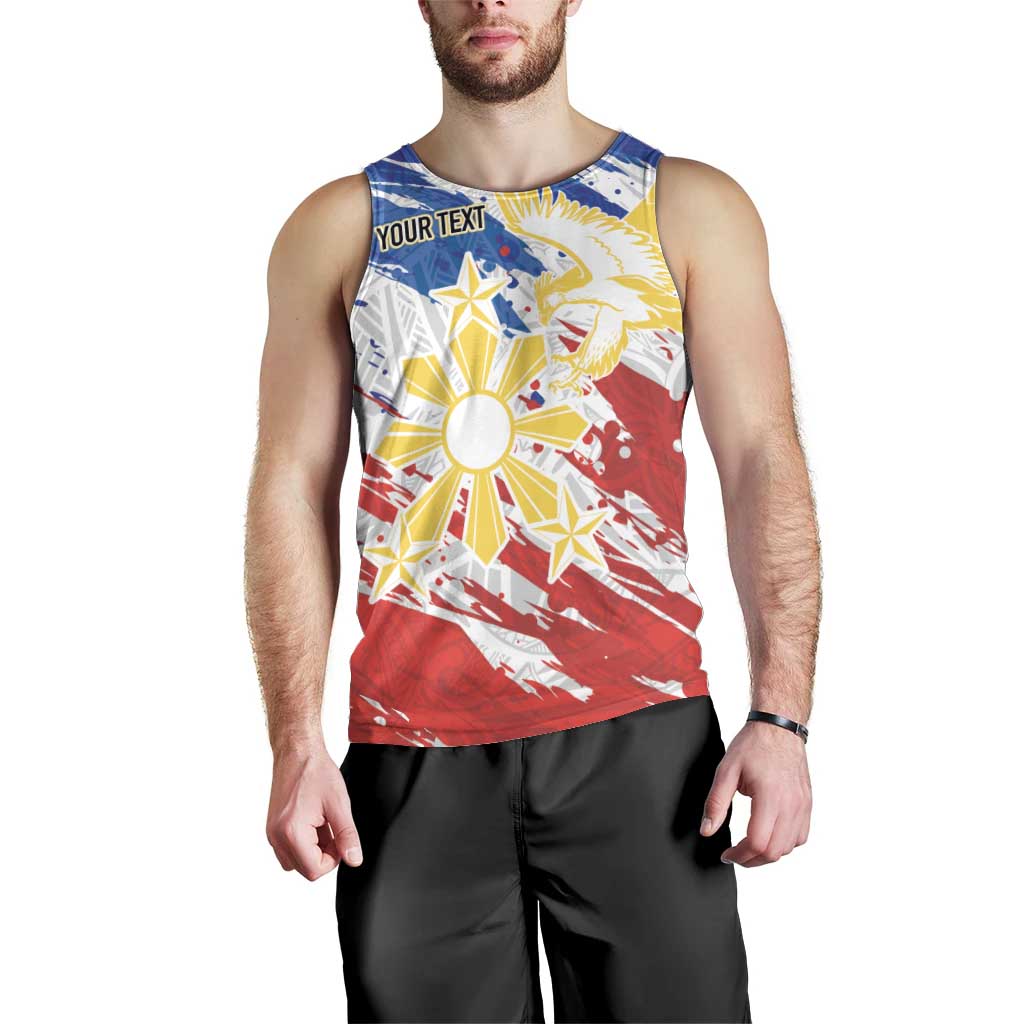 Personalized Filipino Sun and Stars Men Tank Top Grunge Vibes LT7 - Polynesian Pride