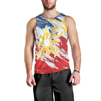 Personalized Filipino Sun and Stars Men Tank Top Grunge Vibes LT7 - Polynesian Pride