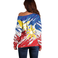 Personalized Filipino Sun and Stars Off Shoulder Sweater Grunge Vibes