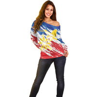Personalized Filipino Sun and Stars Off Shoulder Sweater Grunge Vibes