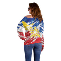 Personalized Filipino Sun and Stars Off Shoulder Sweater Grunge Vibes