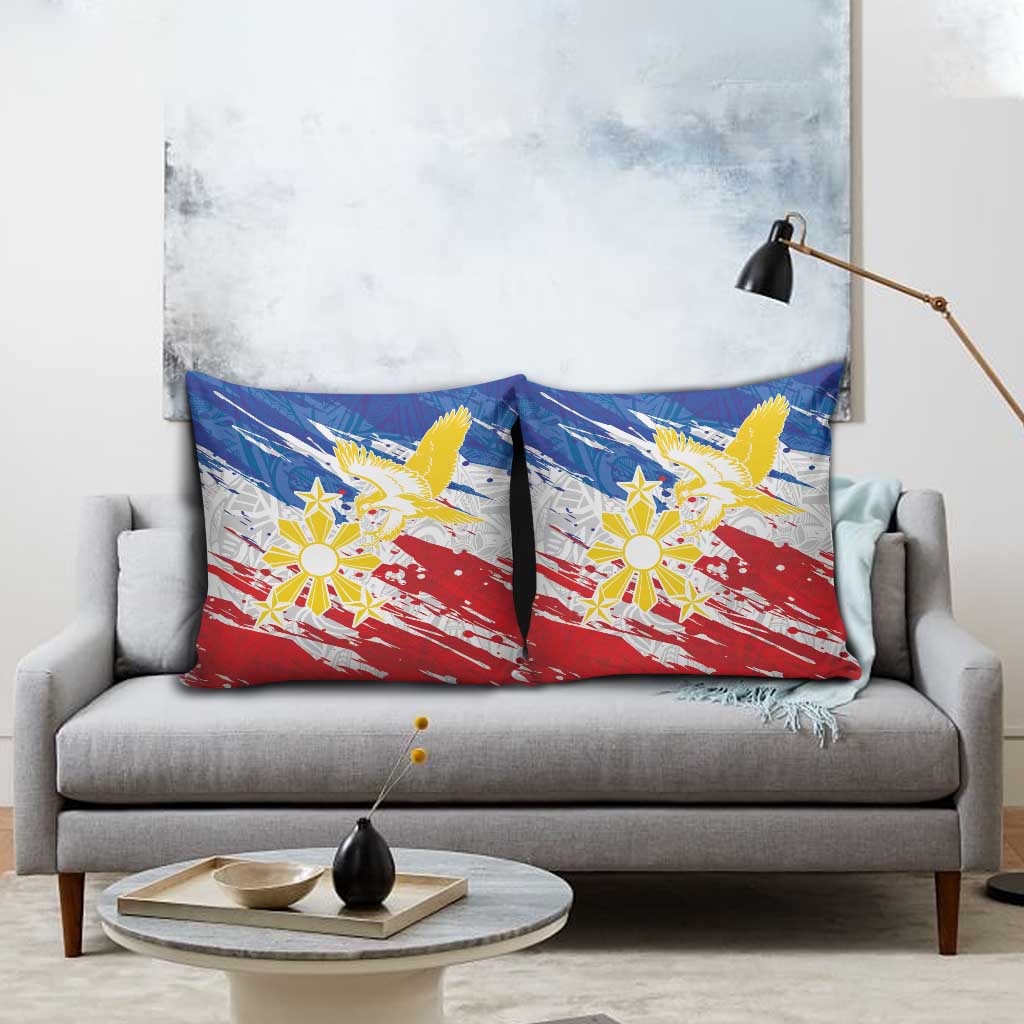 Filipino Sun and Stars Pillow Cover Grunge Vibes
