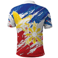 Personalized Filipino Sun and Stars Polo Shirt Grunge Vibes