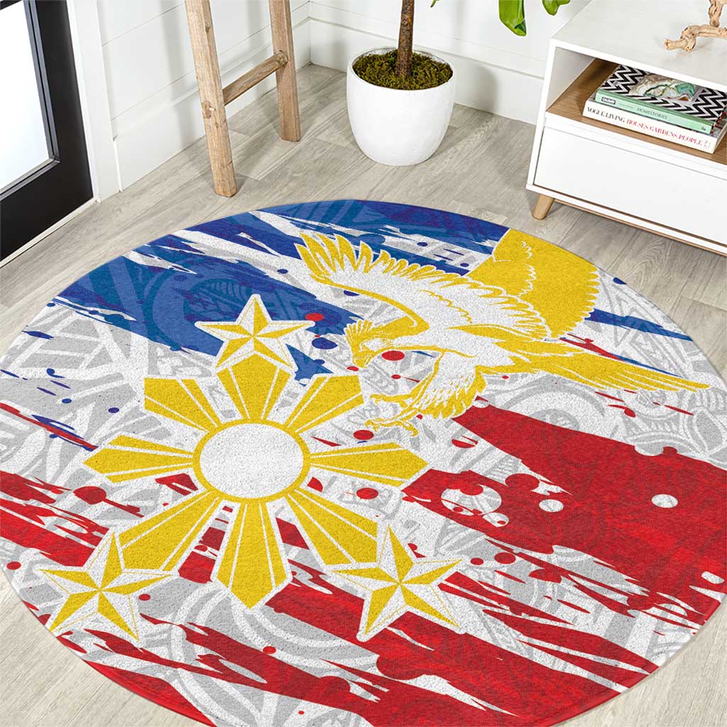 Filipino Sun and Stars Round Carpet Grunge Vibes