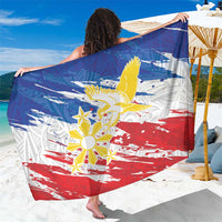 Filipino Sun and Stars Sarong Grunge Vibes LT7 One Size 44 x 66 inches White - Polynesian Pride