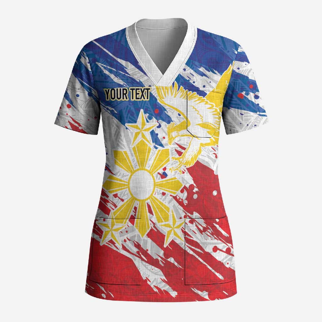 Personalized Filipino Sun and Stars Scrub Top Grunge Vibes