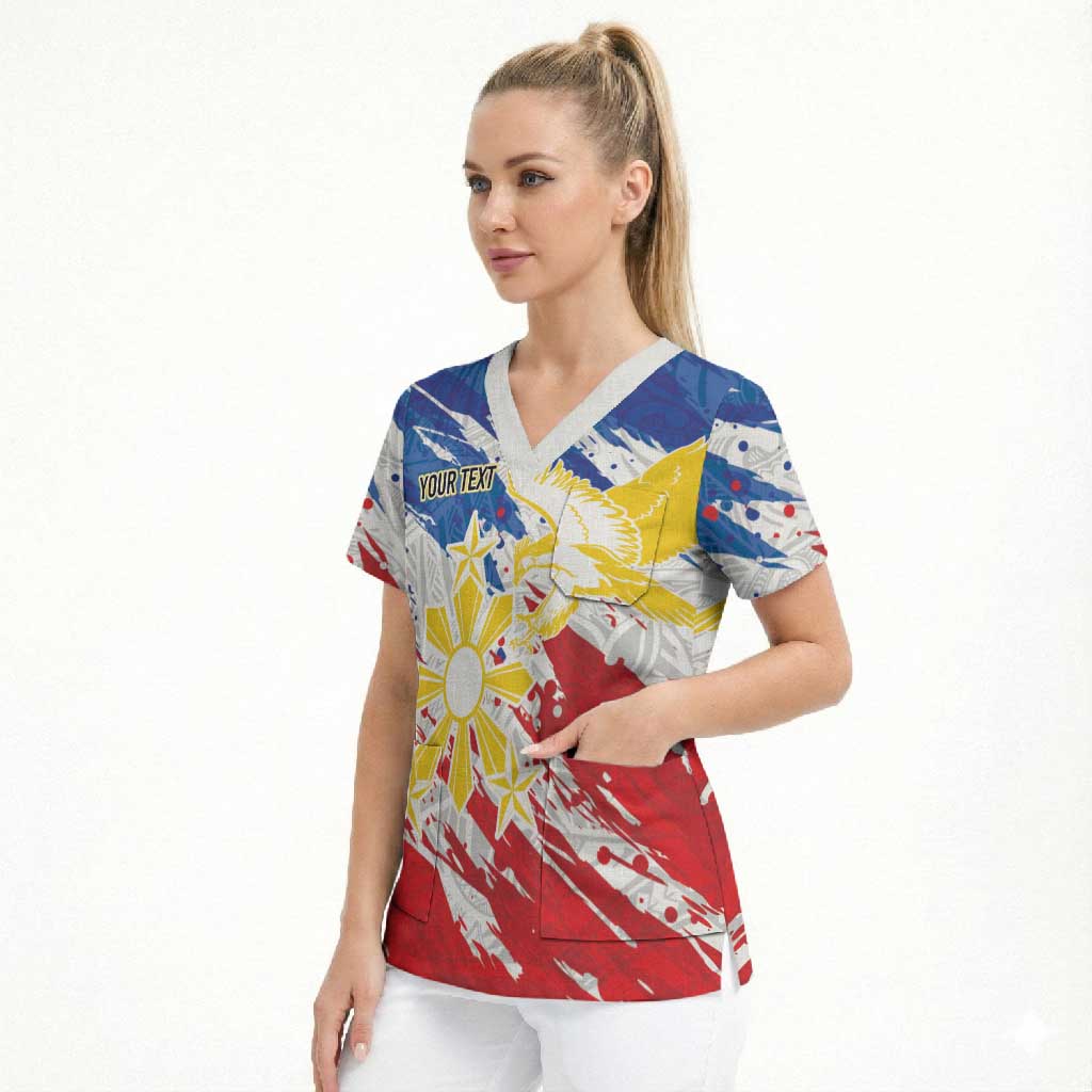 Personalized Filipino Sun and Stars Scrub Top Grunge Vibes