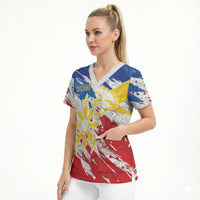 Personalized Filipino Sun and Stars Scrub Top Grunge Vibes
