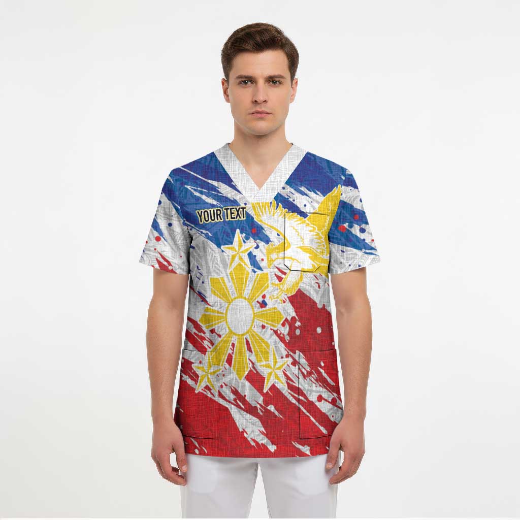 Personalized Filipino Sun and Stars Scrub Top Grunge Vibes