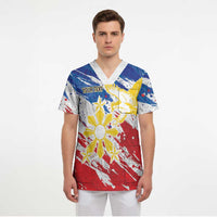 Personalized Filipino Sun and Stars Scrub Top Grunge Vibes