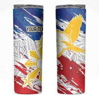 Personalized Filipino Sun and Stars Skinny Tumbler Grunge Vibes LT7 White - Polynesian Pride