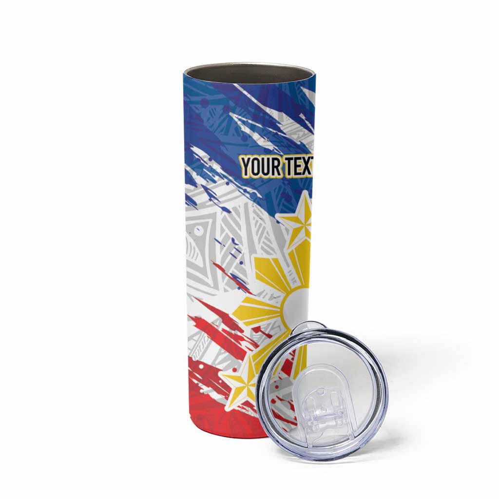 Personalized Filipino Sun and Stars Skinny Tumbler Grunge Vibes LT7 - Polynesian Pride