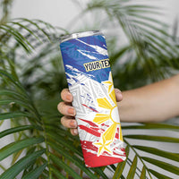 Personalized Filipino Sun and Stars Skinny Tumbler Grunge Vibes LT7 - Polynesian Pride