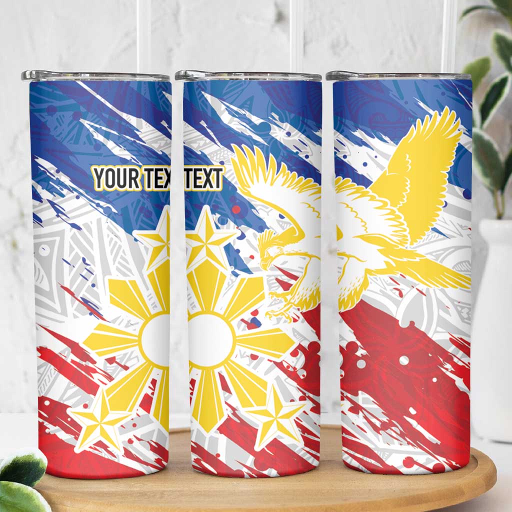 Personalized Filipino Sun and Stars Skinny Tumbler Grunge Vibes LT7 - Polynesian Pride