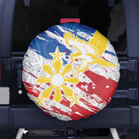 Filipino Sun and Stars Spare Tire Cover Grunge Vibes LT7 No hole White - Polynesian Pride