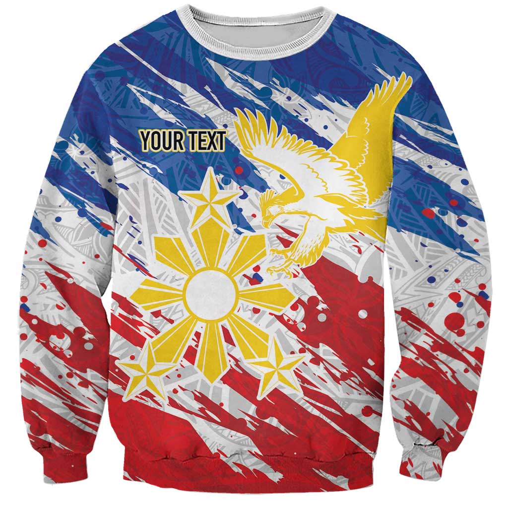 Personalized Filipino Sun and Stars Sweatshirt Grunge Vibes