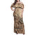 Vaiaso o le Gagana Samoa Family Matching Off Shoulder Maxi Dress and Hawaiian Shirt Siapo Motif Beige