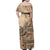 Vaiaso o le Gagana Samoa Family Matching Off Shoulder Maxi Dress and Hawaiian Shirt Siapo Motif Beige