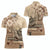 Vaiaso o le Gagana Samoa Women Polo Shirt Siapo Motif Beige