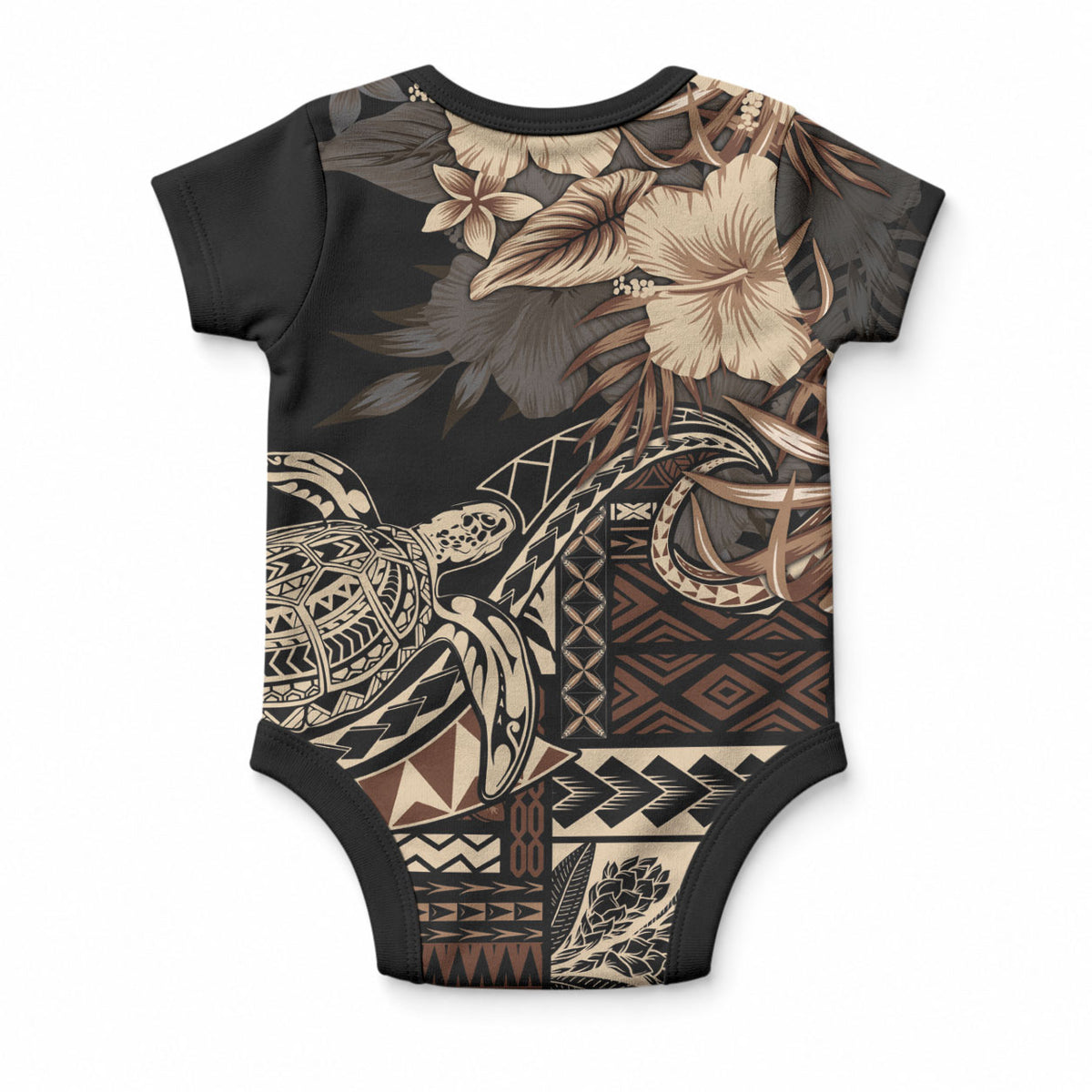Vaiaso o le Gagana Samoa Baby Onesie Siapo Motif Black