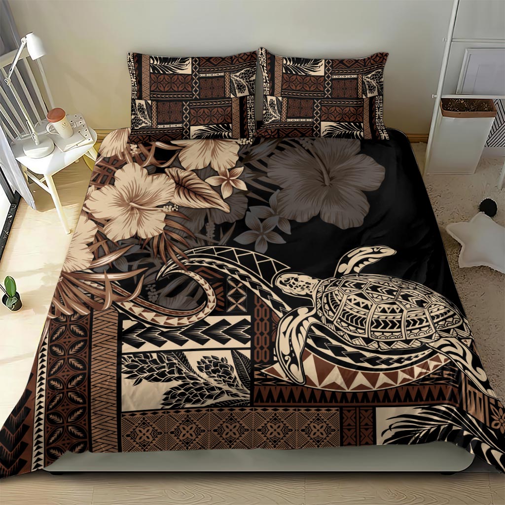 Vaiaso o le Gagana Samoa Bedding Set Siapo Motif Black