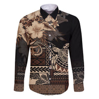 Vaiaso o le Gagana Samoa Family Matching Long Sleeve Bodycon Dress and Hawaiian Shirt Siapo Motif Black