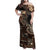 Vaiaso o le Gagana Samoa Family Matching Off Shoulder Maxi Dress and Hawaiian Shirt Siapo Motif Black