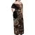 Vaiaso o le Gagana Samoa Family Matching Off Shoulder Maxi Dress and Hawaiian Shirt Siapo Motif Black