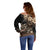 Vaiaso o le Gagana Samoa Off Shoulder Sweater Siapo Motif Black