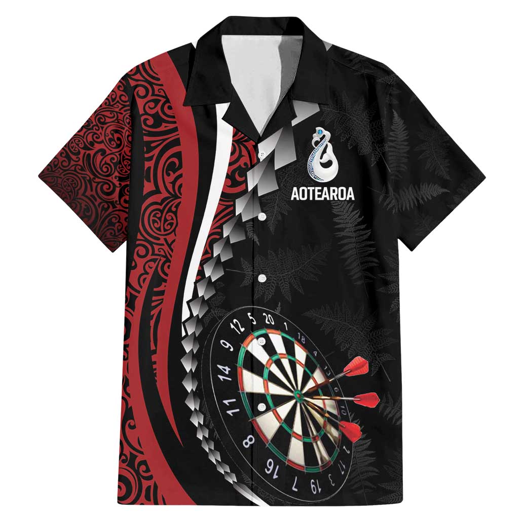 Personalized New Zealand Darts Family Matching Mermaid Dress and Hawaiian Shirt Kowhaiwhai Whero Koiri - Manaia