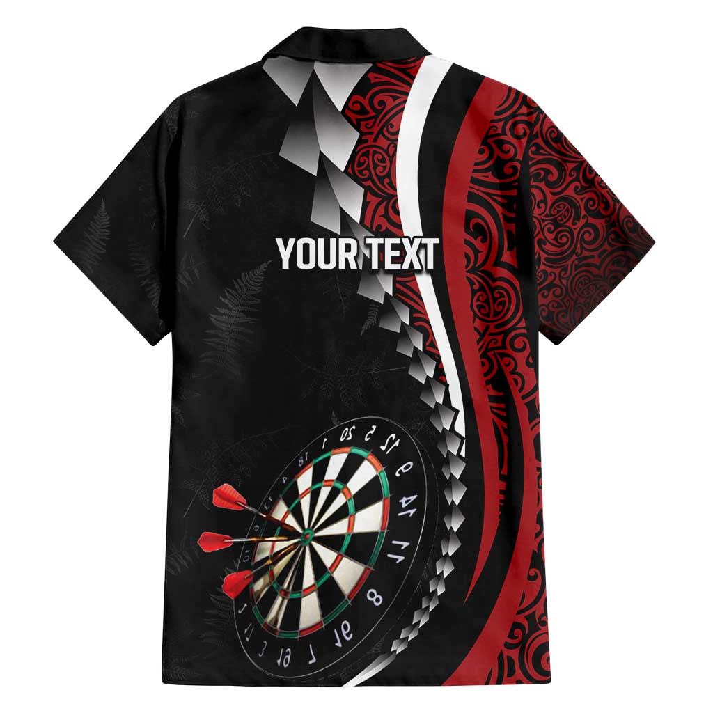 Personalized New Zealand Darts Family Matching Puletasi and Hawaiian Shirt Kowhaiwhai Whero Koiri - Manaia