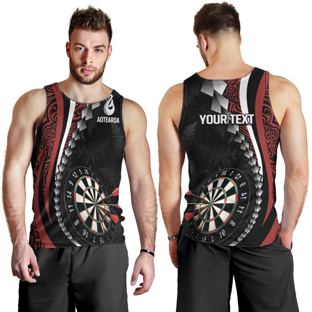 Personalized New Zealand Darts Men Tank Top Kowhaiwhai Whero Koiri - Manaia
