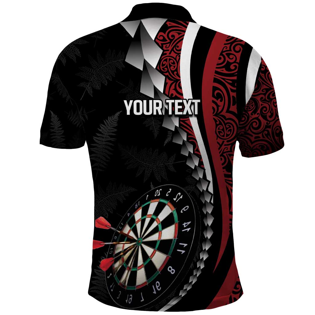 Personalized New Zealand Darts Polo Shirt Kowhaiwhai Whero Koiri - Manaia