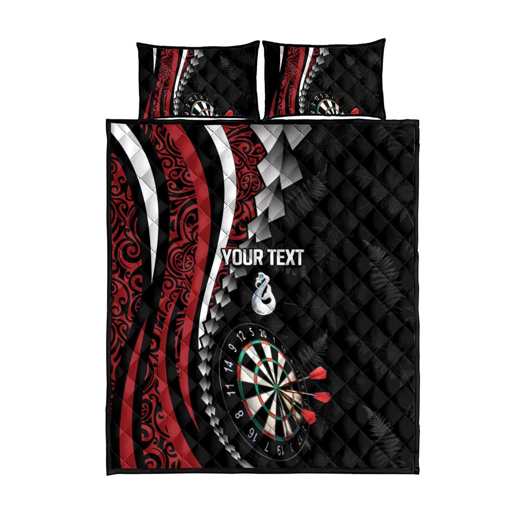 Personalized New Zealand Darts Quilt Bed Set Kowhaiwhai Whero Koiri - Manaia