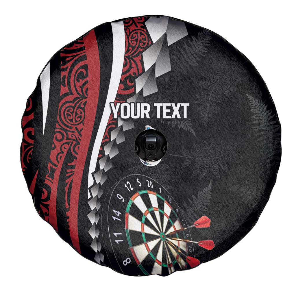 Personalized New Zealand Darts Spare Tire Cover Kowhaiwhai Whero Koiri - Manaia