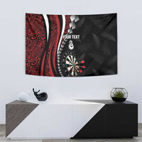 Personalized New Zealand Darts Tapestry Kowhaiwhai Whero Koiri - Manaia