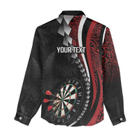 Personalized New Zealand Darts Women Casual Shirt Kowhaiwhai Whero Koiri - Manaia