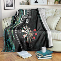 Personalized New Zealand Darts Blanket Paua Shell Koiri - Manaia LT7 Green - Polynesian Pride