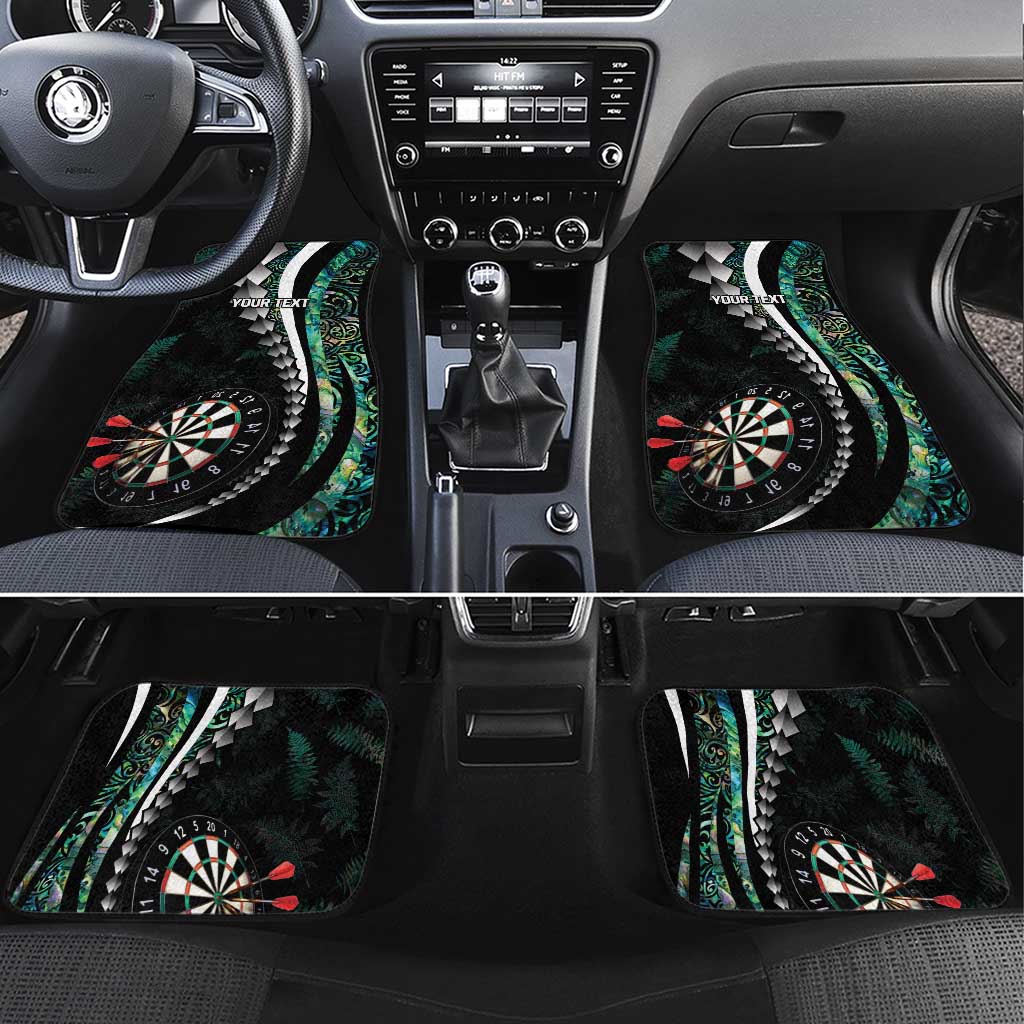 Personalized New Zealand Darts Car Mats Paua Shell Koiri - Manaia LT7 Set 4pcs Green - Polynesian Pride