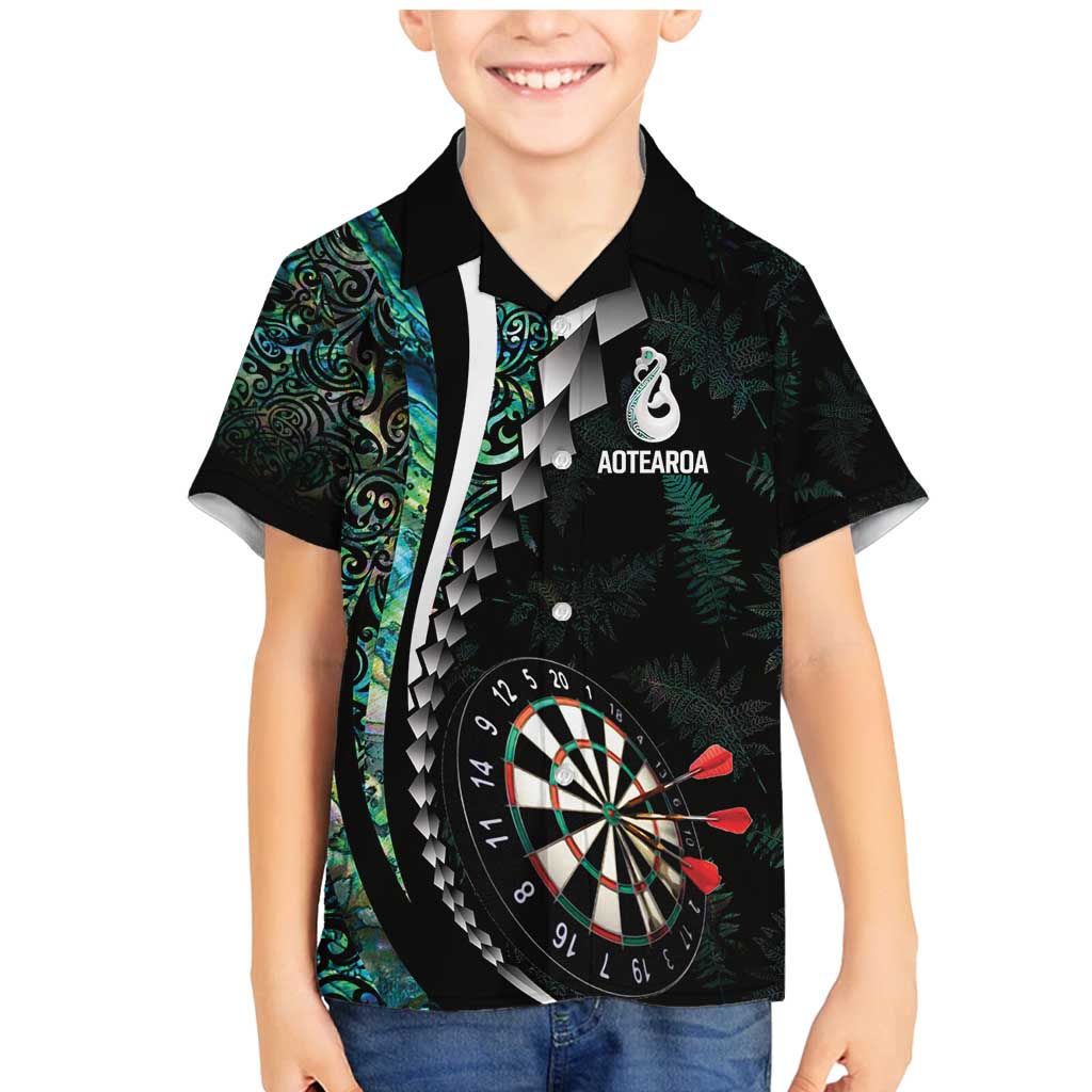Personalized New Zealand Darts Family Matching Mermaid Dress and Hawaiian Shirt Paua Shell Koiri - Manaia