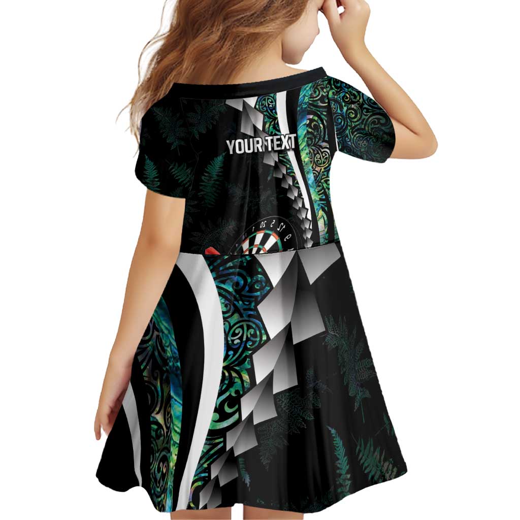 Personalized New Zealand Darts Family Matching Off Shoulder Short Dress and Hawaiian Shirt Paua Shell Koiri - Manaia