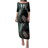 Personalized New Zealand Darts Family Matching Puletasi and Hawaiian Shirt Paua Shell Koiri - Manaia