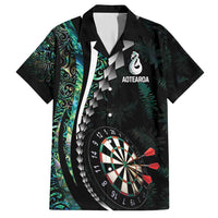 Personalized New Zealand Darts Family Matching Short Sleeve Bodycon Dress and Hawaiian Shirt Paua Shell Koiri - Manaia