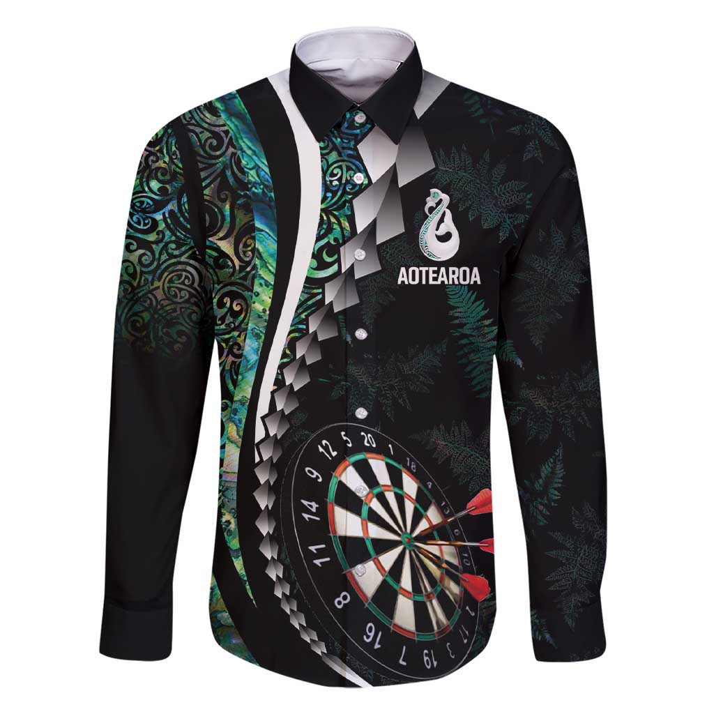 Personalized New Zealand Darts Family Matching Short Sleeve Bodycon Dress and Hawaiian Shirt Paua Shell Koiri - Manaia