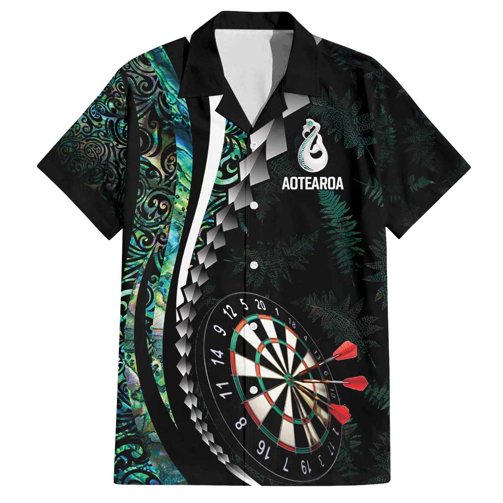 Personalized New Zealand Darts Family Matching Summer Maxi Dress and Hawaiian Shirt Paua Shell Koiri - Manaia