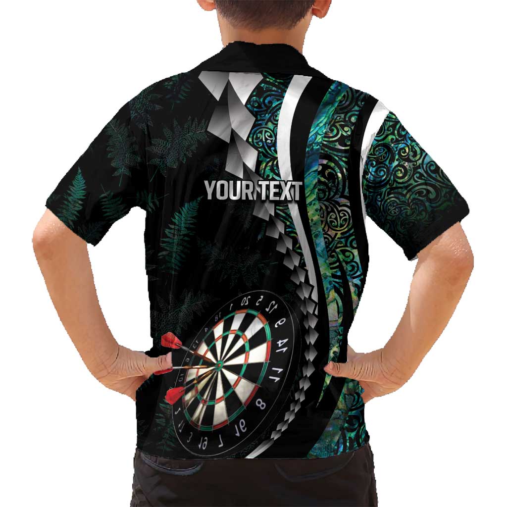 Personalized New Zealand Darts Family Matching Tank Maxi Dress and Hawaiian Shirt Paua Shell Koiri - Manaia